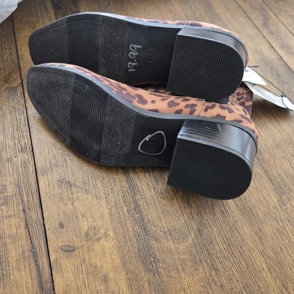 A New Day Ellie Cheetah Chelsea Boots Brown Black Block Heel Women's 7 NWT - Picture 6 of 6